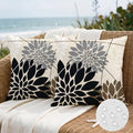 OTOSTAR Outdoor Black Gray Pillow Covers 20x20 Inch Set of 2 White