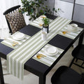 Strip Table Runner and Placemats Set of 4 Rustic Farmhouse Strip Green