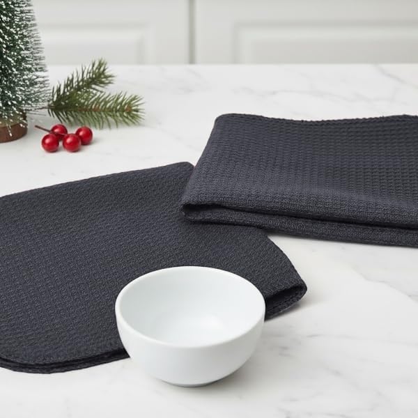 PurpleEssences Solid Kitchen Cloths, Dish Cloth 12x12 Set of 6
