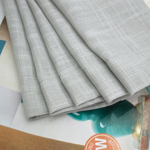 UPOPO Grey Sheer Curtains 63 inches Linen Texured Farmhouse Living