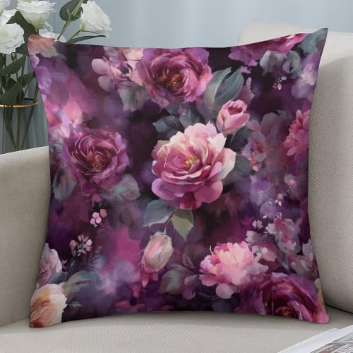 LIZALIG 18x18 Set of 2 Moody Retro Botanical Throw Pillow Covers