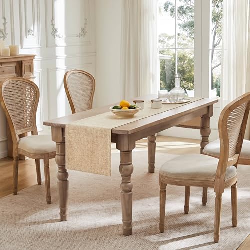 ZeeMart Burlap Style Farmhouse Table Runner, 14x36 Inches Warm