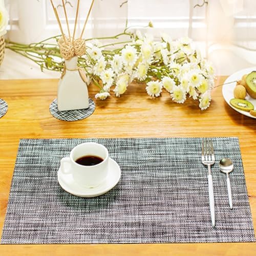 Dining Placemats Set of 10 Braided, Kitchen Table Mat Decor Wipeable