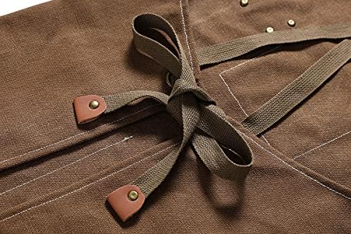 Hyzrz Chef Aprons for Men Women with Large Pockets, Cotton Canvas