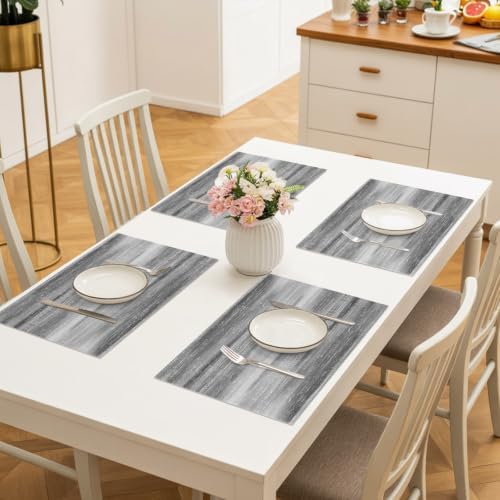 Gray Gradient Placemats Set of 8, Minimalist Industrial Modern Summer