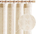 jinchan Linen Curtains Light Filtering 50x84 Inch Back Tab 2 Panels