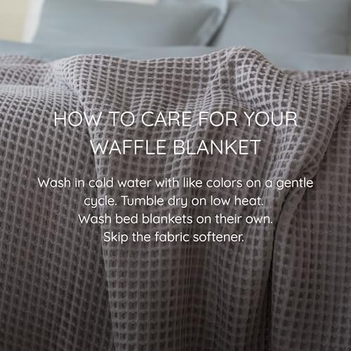 Waffle Blankets (Gray, California King Size 95 x 126 Inch)