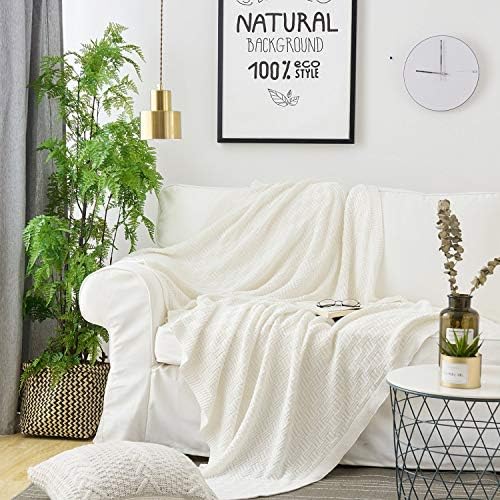 Cable Knit Throw Blanket for Couch Sofa Car Home Decor 51 x 70in