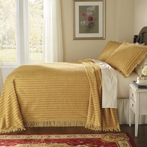 BrylaneHome Chenille 100% Cotton Bedspread
