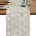 Cream Beige Boho Table Runner 120 Inches Long, Rustic Minimalist