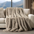 EVERGRACEHOME Luxury Faux Fur Throw Blanket, 50"x60", Natural Mink