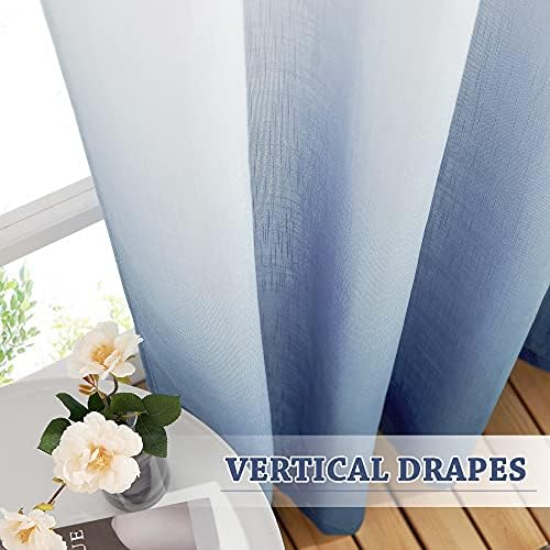 NICETOWN Semi Sheer Ombre Curtains 63 inch Length, Grommet Privacy