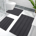 OLANLY Thick Chenille Bathroom Rugs Sets 3 Piece
