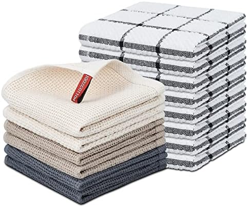 Nialnant 14 Pack Kitchen Towels,8 Pack 12x12 Inches 8 Ring Spun Dish