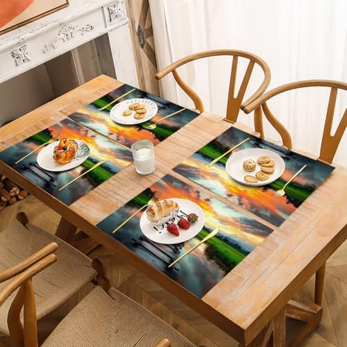 Dining Placemat Set of 8 | Wooden Bridge| Fine Ribbed Cotton Linen