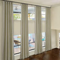 ChadMade 108 Inches Long Linen Curtains, 2 Panels 52Wx108L Grey Beige