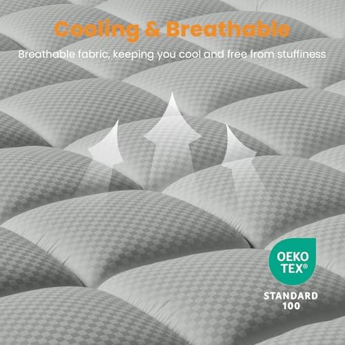 MATBEBY Queen Size Mattress Pad - Cooling Breathable Mattress Topper