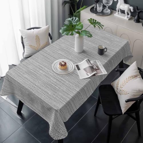 Light Gray Table Cloth Waterproof Tablecloths, Modern Minimalist