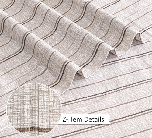 RUVANTI 100% Cotton Full Sheets, Percale Weave Full Size Set, Brown