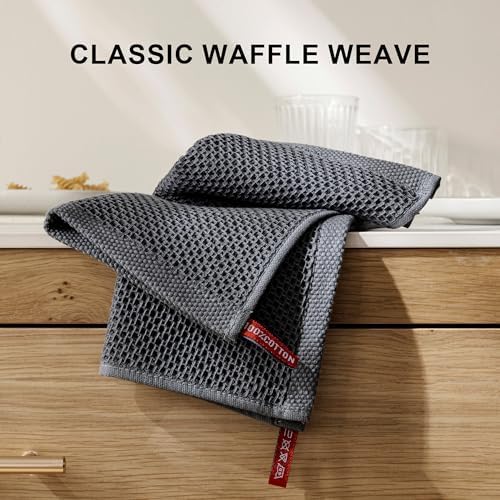 joybest Cotton Kitchen Dish Cloths, 8-Pack Waffle Weave Ultra Soft