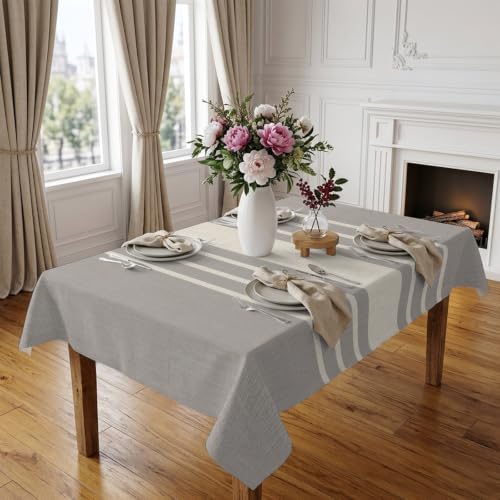 Rectangle Tablecloth Waterproof Spillproof Table Cloths,Vintage Gray