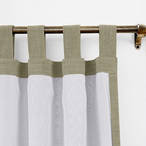 ChadMade 84" W x 96" L Polyster Linen Drapes with Blackout Lining Tab