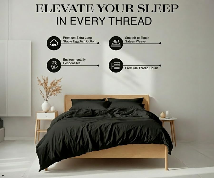 800 Series Egyptian Cotton King Sheets Soft Luxury Charcoal Grey