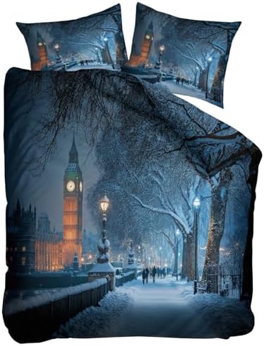 King Duvet Cover Set Big Ben in Landscape Park Soft Microfiber