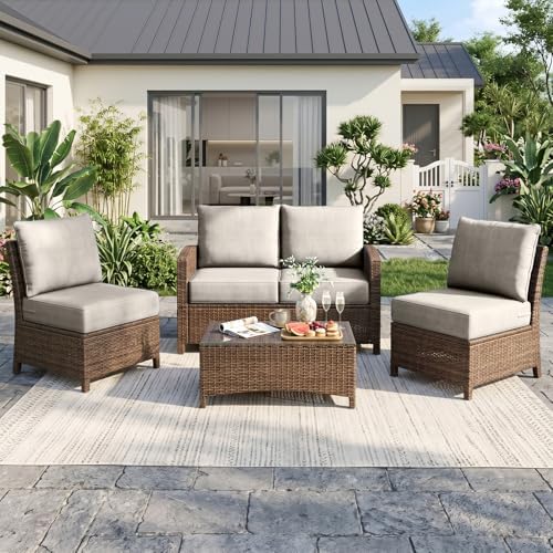 Luxury 6" Thick Outdoor Cushion Set 5 - 22x24 Patio Furniture Cushions