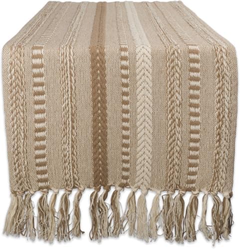 DII Farmhouse Braided Stripe Table Runner Collection, 15x72