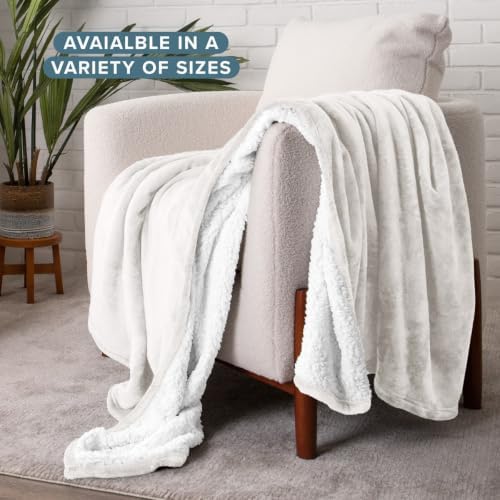 Bare Home Sherpa Fleece Blanket (King, Antique White)