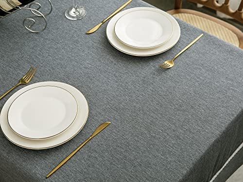 EHouseHome Heavy Duty Fabric Tablecloth with White