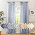 NICETOWN Sheer Linen Curtains 96" L for Living Room, Tab Top Bedroom
