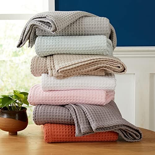 100% Cotton Waffle Weave Bed Blanket | Soft, Breathable, and