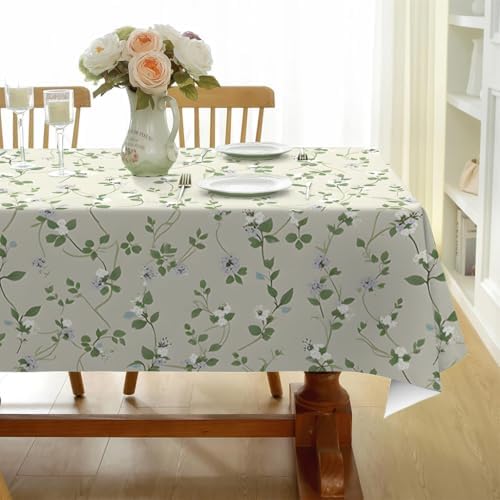 Ditsy Floral Print Square Table Cloth, Waterproof Duty Vinyl Plaid