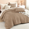 Litanika California King Comforter Set, 3 Pcs Taupe Tufted Boho