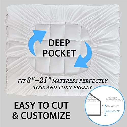 CYMULA Queen Mattress Topper for Back Pain - Extra Thick Cooling