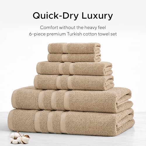 Veteran Textile LLC- 6 Pieces - Turkish Cotton - Luxury Towel Set for