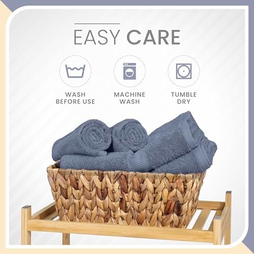 Martex 6-Piece 100% Ringspun Cotton Towel Set, Heather Blue