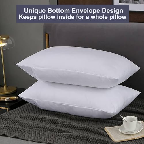 White Pillowcases 6 Pack, Standard Queen Size, Soft and Comfy