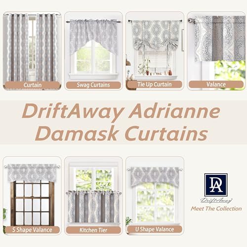 DriftAway Curtains for Bedroom Room Darkening Curtain 63 Inch