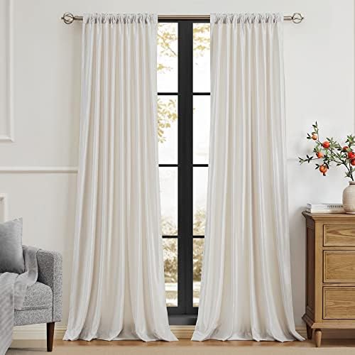 PRIMROSE Cream Ivory Curtains 96 inch for Living Room,2 Panels Drapes