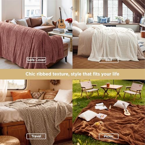 Bedsure GentleSoft Fleece Blanket Queen Size for Bed - Super Soft &