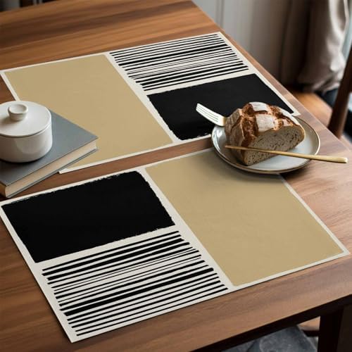 Placemats Set of 8, Beige Woven Placemat, Linen Place Mats for
