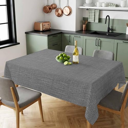 Classic Solid Gray Rectangle Tablecloth 60x120 Inches,Vintage