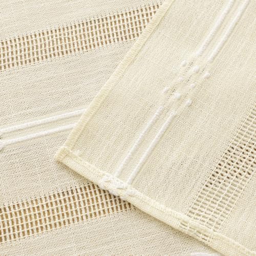 Rustic Linen Farmhouse Table Runner, Woven Boho Table Runner 13" ×