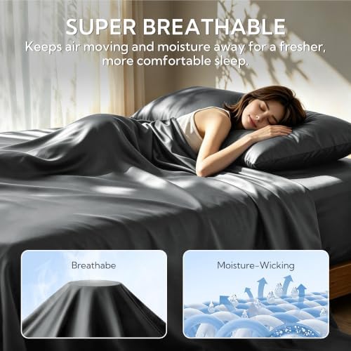 MR&HM Standard Pillowcase Set of 2, Soft & Breathable, Dark Grey