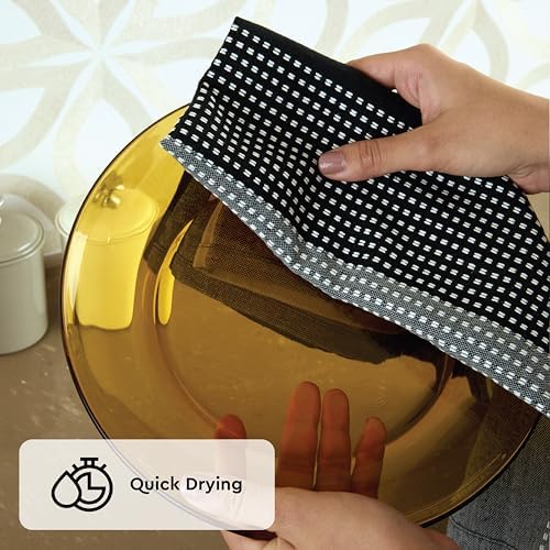 Encasa XO Kitchen Towels, Absorbent Dish Cloths 28"x18" Grey