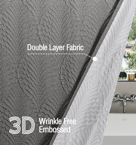 Gibelle Ombre Grey Shower Curtain for Bathroom, Farmhouse Bath Curtain