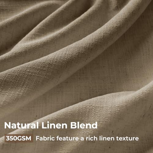 INOVADAY Memory Trained Pinch Pleated Thick Linen Curtains 96 Inches